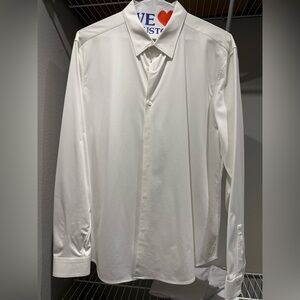 Theory white untucked style button down excellent condition XXL slim fit